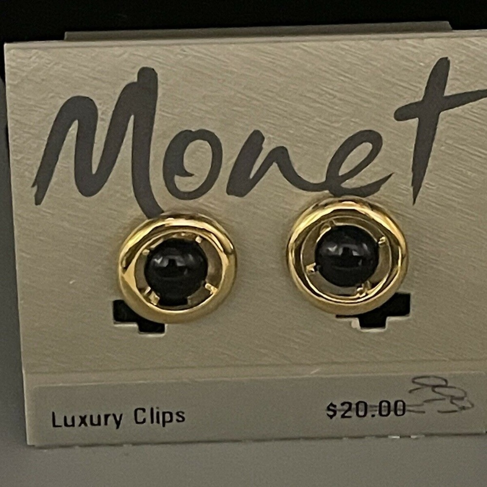 Vintage Monet Luxury Clip Earrings, Signed